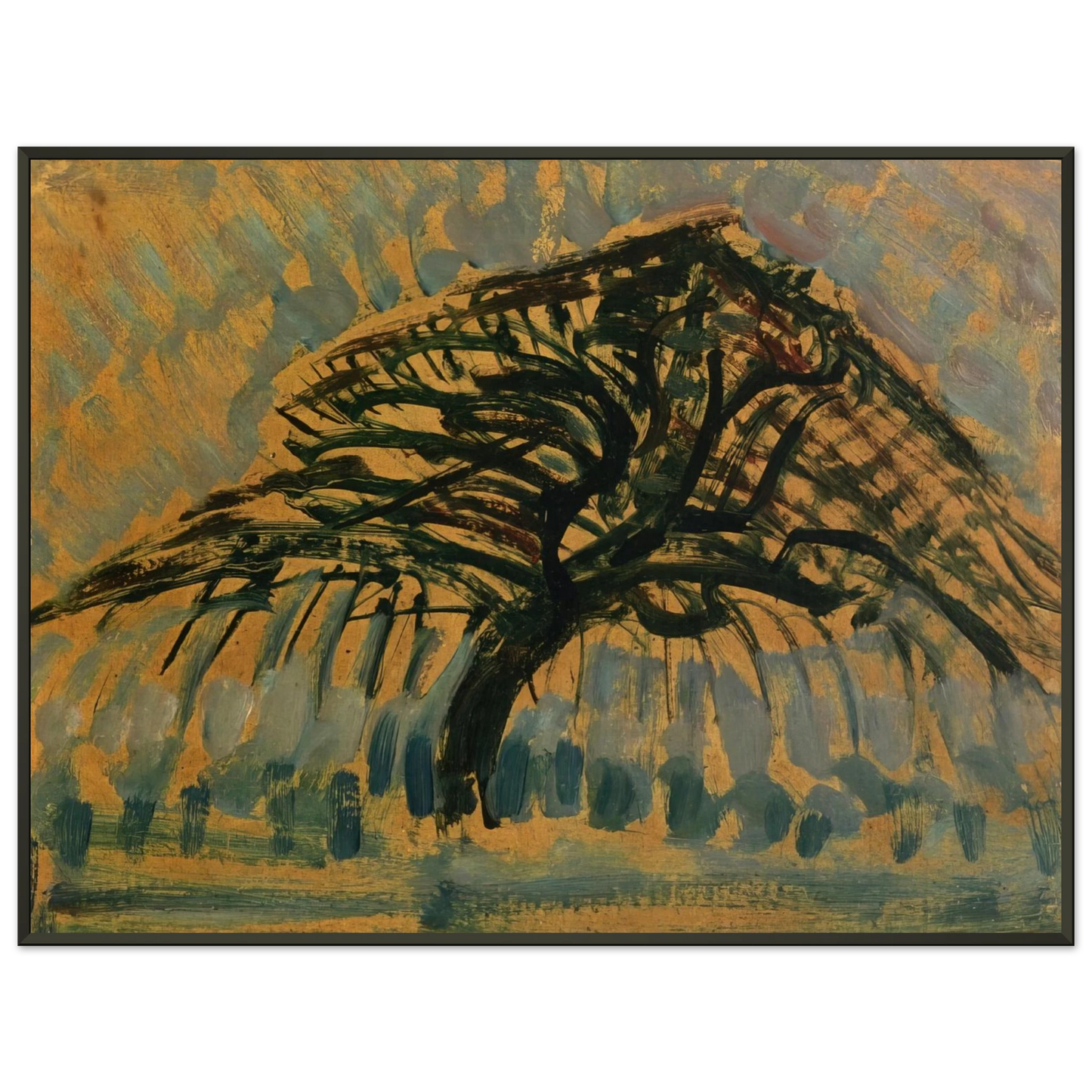 Piet Mondrian  Study for Blue Apple Tree Series Framed Art Print  - Aluminum Frame - 70x100 cm / 28x40 inches