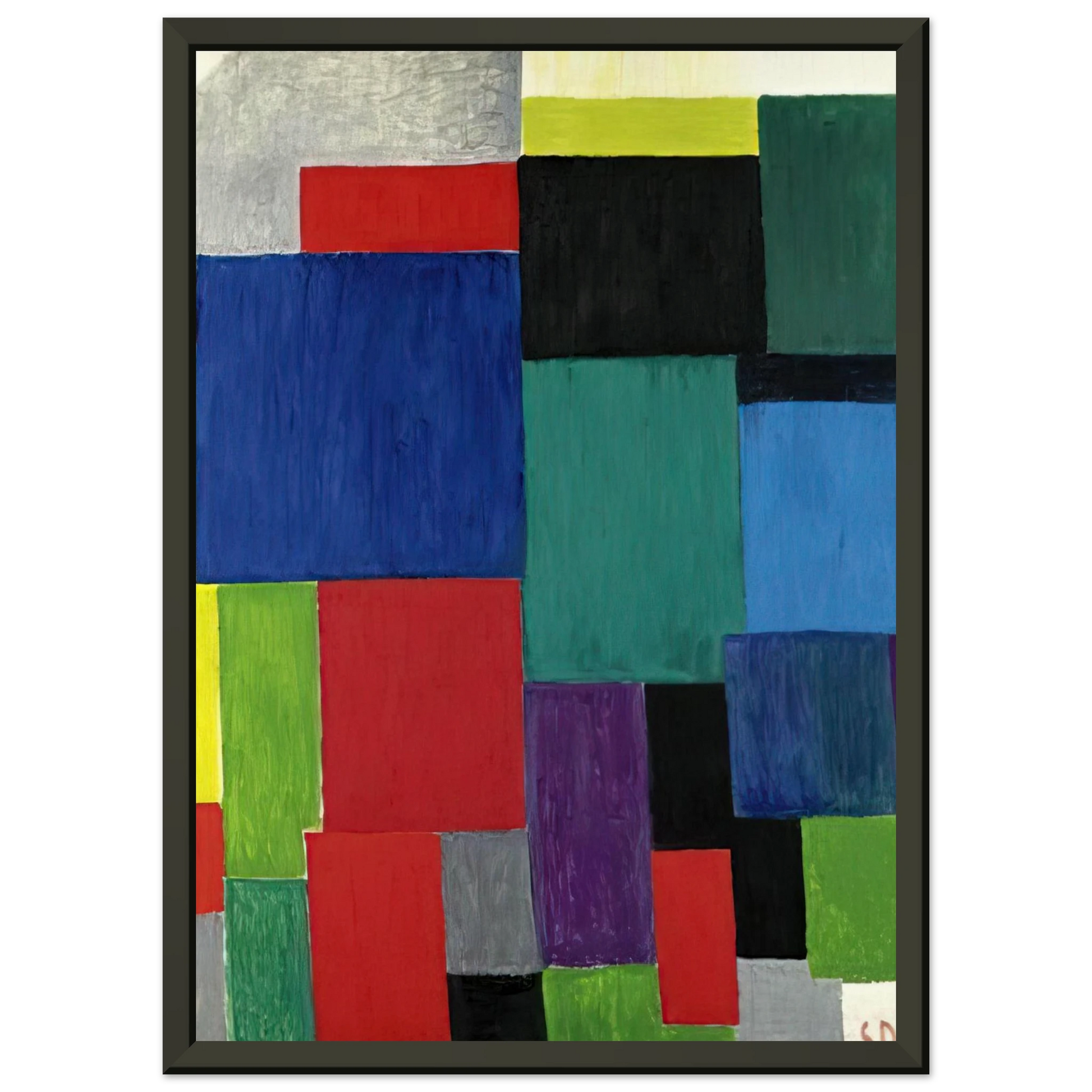 Sonia Delaunay  COLOR RHYTHM 1967 Framed Art Print  - Aluminum Frame - 70x100 cm / 28x40 inches