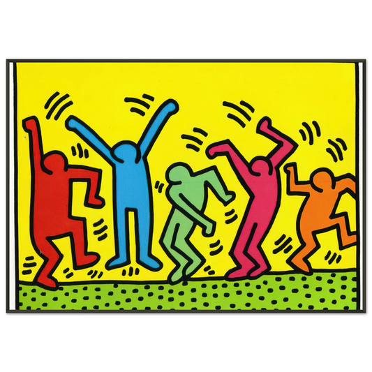 Keith Haring  UNTITLED DANCE 1987 Framed Art Print  - Aluminum Frame - 21x29.7 cm / 8x12"