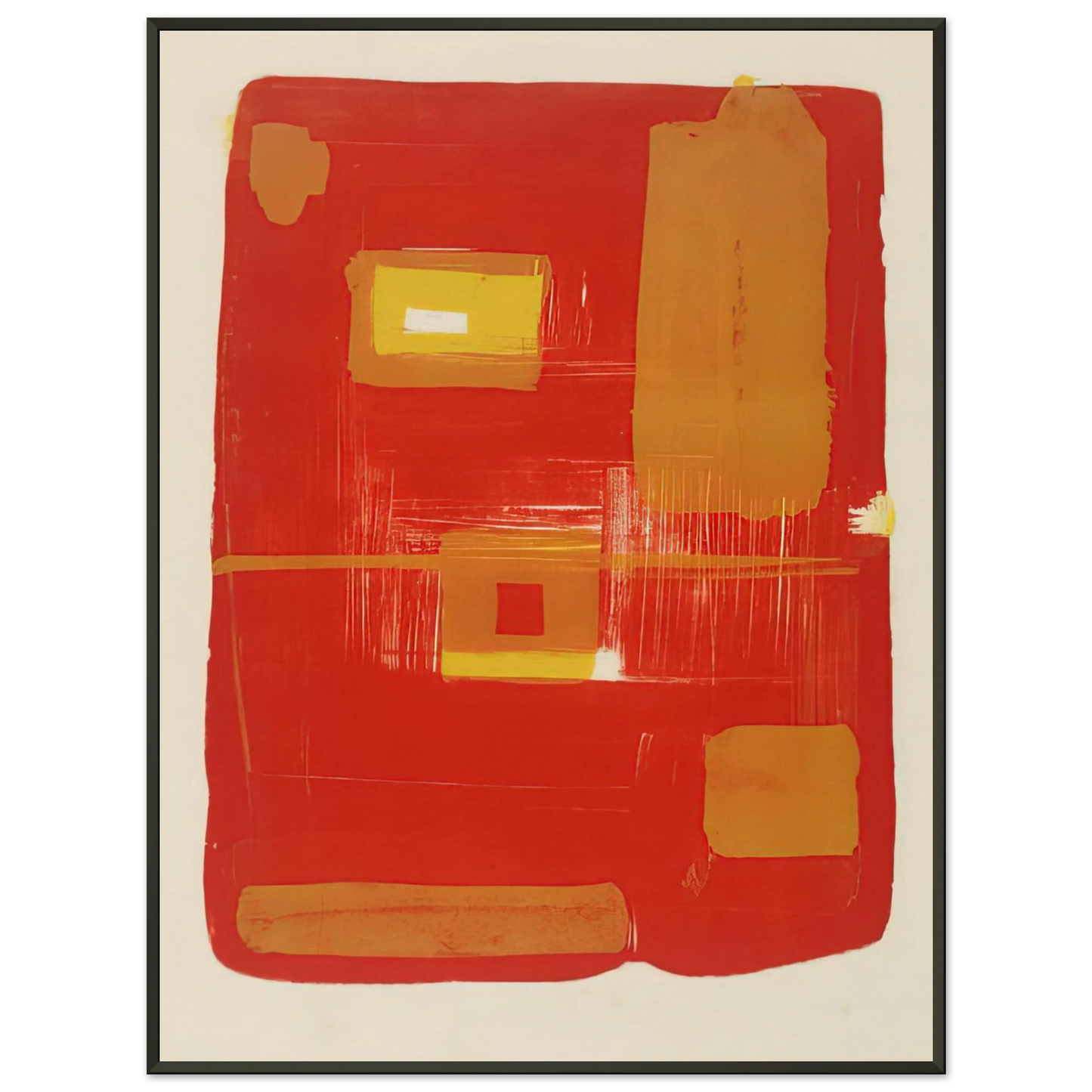 Patrick Heron  Red and Yellow Image  1958 Framed Art Print  - Aluminum Frame - 60x80 cm / 24x32 inches