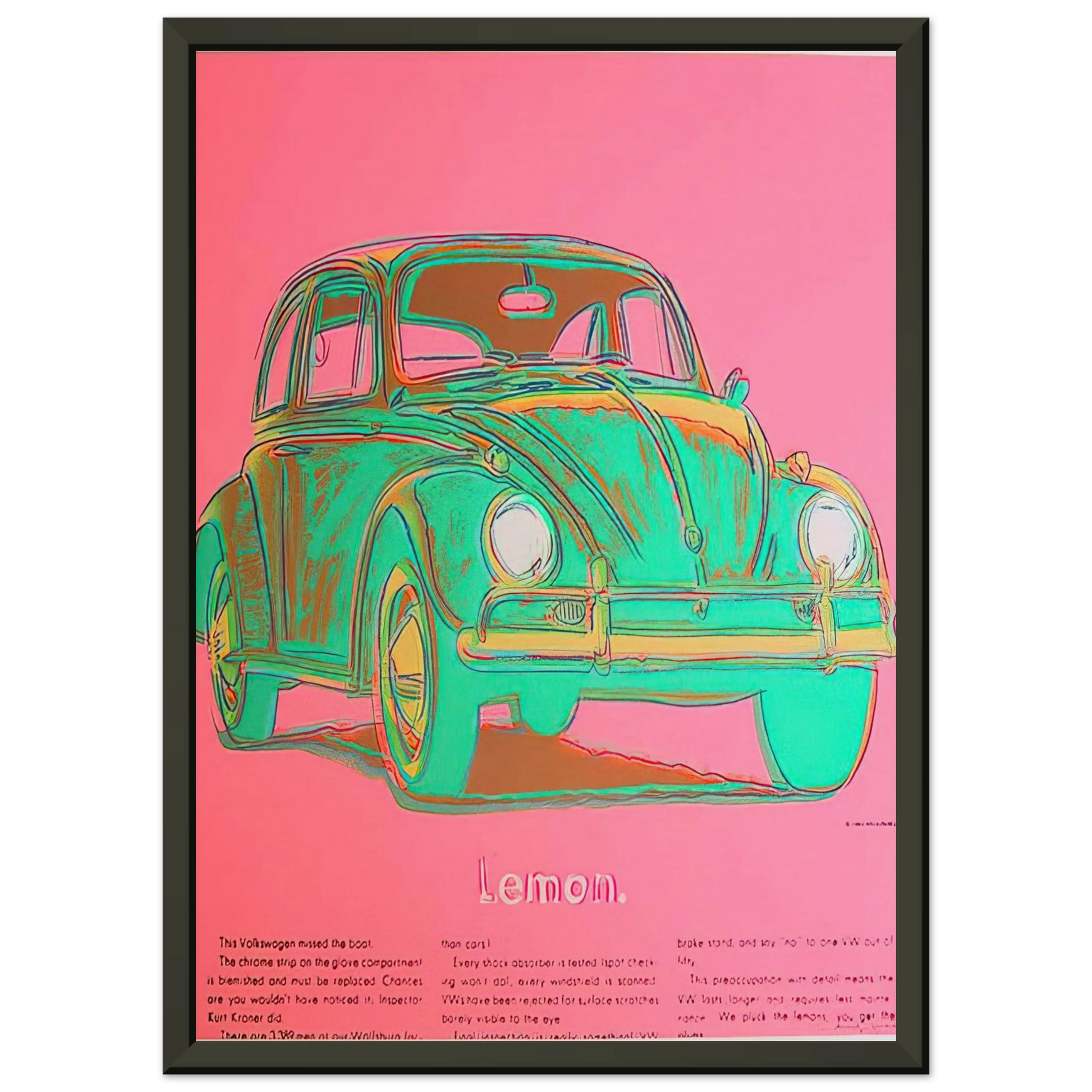 Andy Warhol  Volkswagen Framed Art Print  - Aluminum Frame - 60x80 cm / 24x32 inches