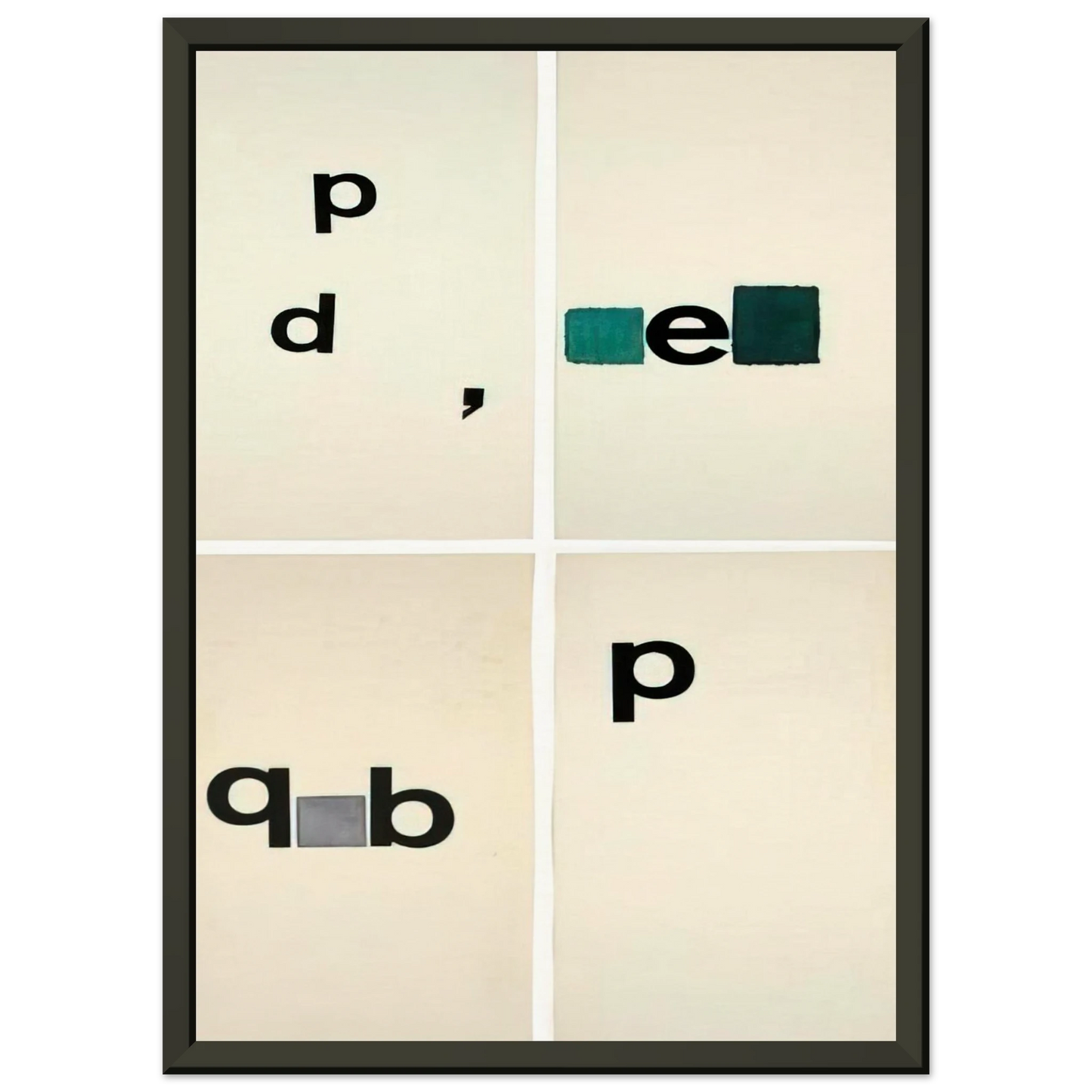 Mira Schendel  Untitled Toquinho  1970 Framed Art Print  - Aluminum Frame - 70x100 cm / 28x40 inches