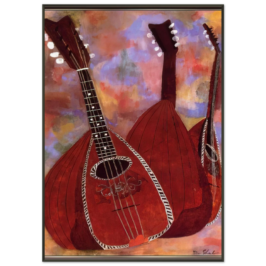 Ben Shahn  THREE LUTES Framed Art Print  - Aluminum Frame - 21x29.7 cm / 8x12"