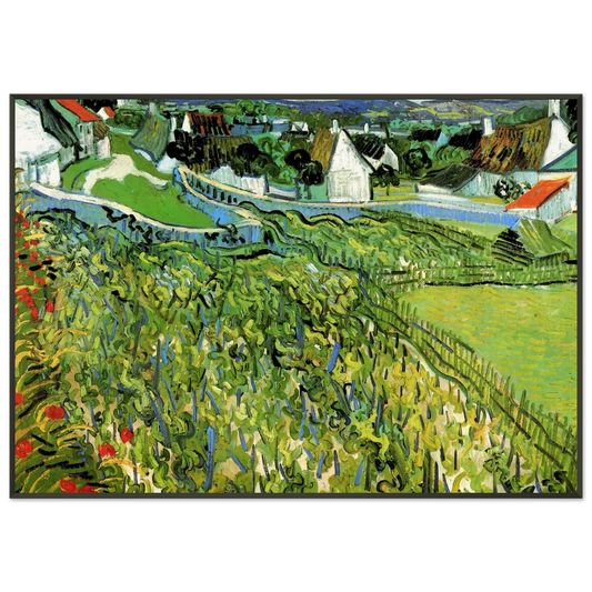 Vincent van Gogh  Vineyards with a View of Auvers Framed Art Print  - Aluminum Frame - 21x29.7 cm / 8x12"