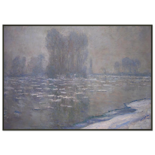 claude monet  Ice Floes Misty Morning Framed Art Print  - Aluminum Frame - 21x29.7 cm / 8x12"
