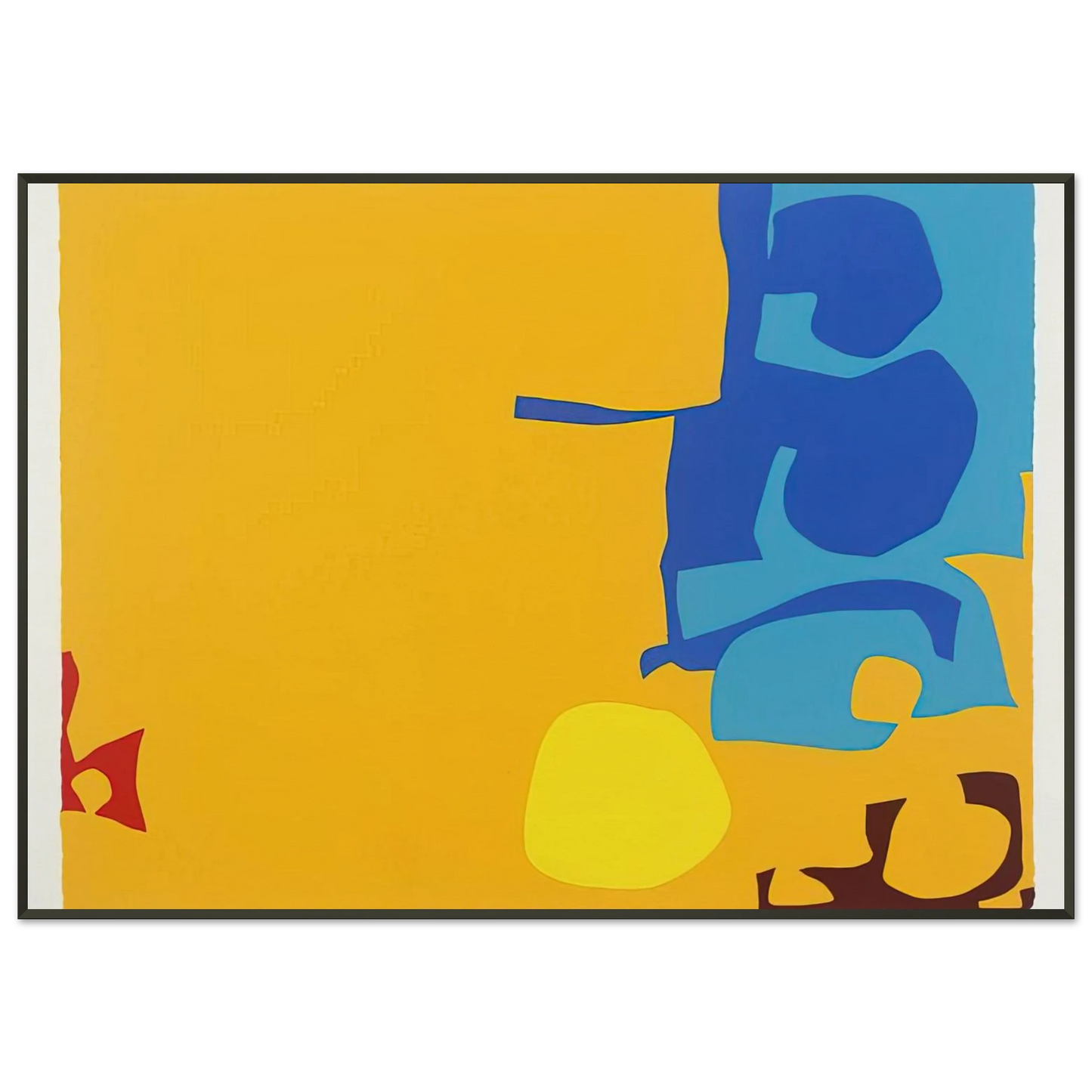 Patrick Heron  Blues Dovetailed in Yellow  1970 Framed Art Print  - Aluminum Frame - 21x29.7 cm / 8x12"
