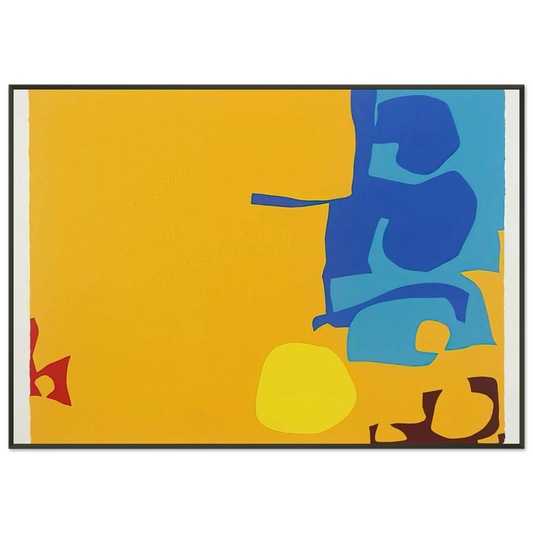 Patrick Heron  Blues Dovetailed in Yellow  1970 Framed Art Print  - Aluminum Frame - 21x29.7 cm / 8x12"