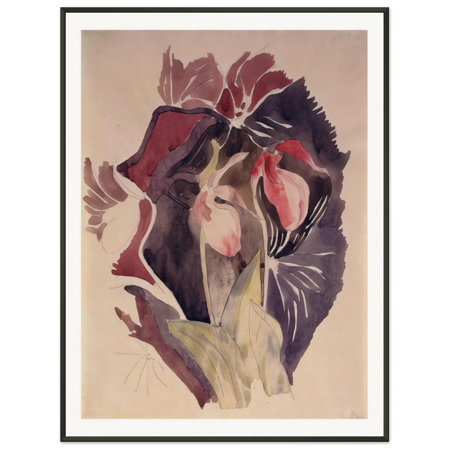 Charles Demuth  Wild Orchids  1920 Framed Art Print  - Aluminum Frame - 70x100 cm / 28x40 inches