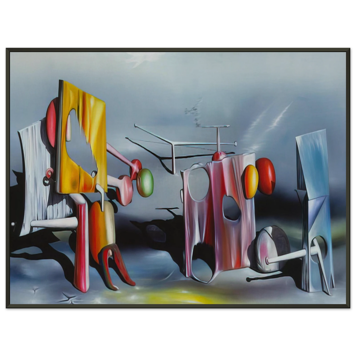 Yves Tanguy  Reply to Red Framed Art Print  - Aluminum Frame - 60x80 cm / 24x32 inches