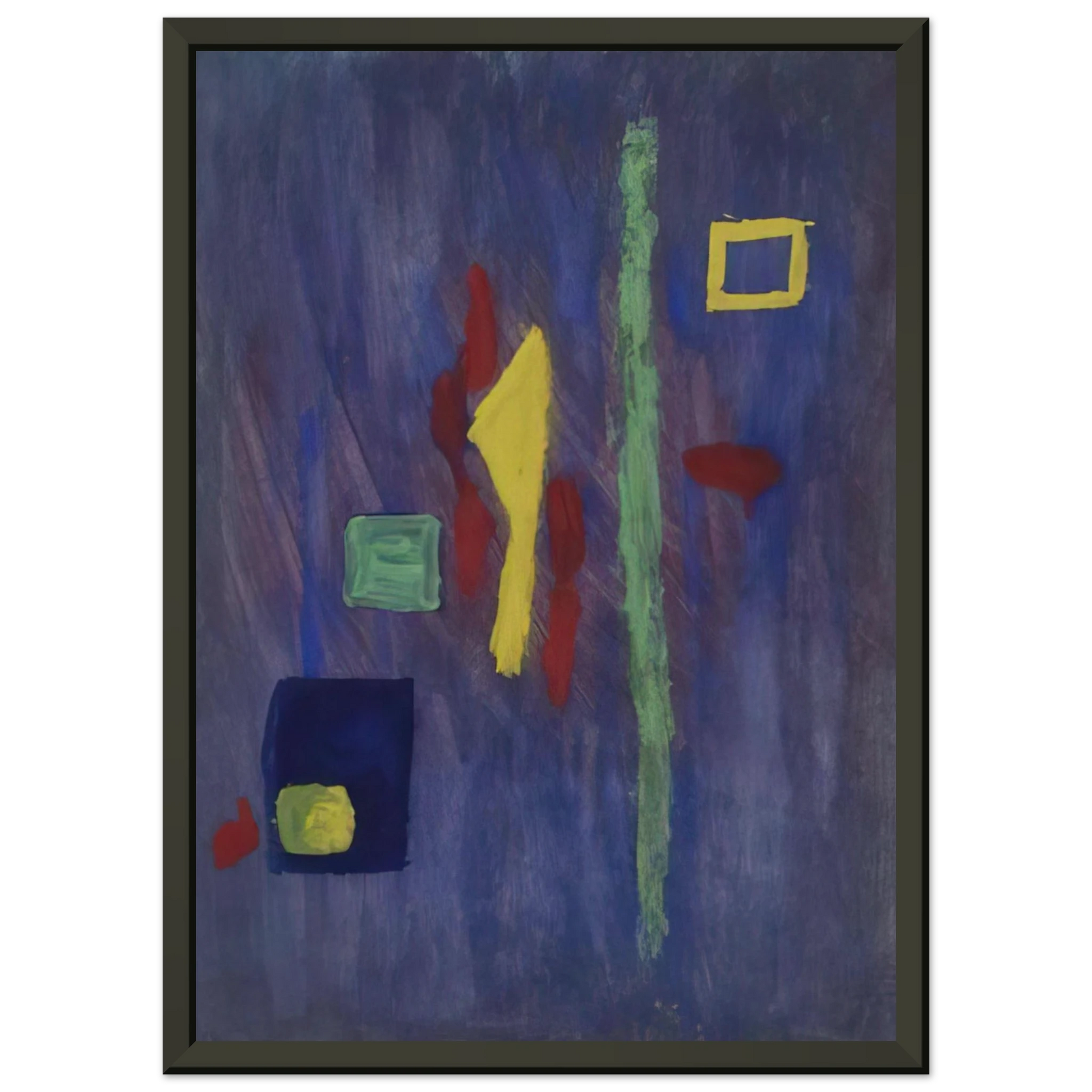 Barnett Newman  Untitled  Red Yellow and Green Forms on a Purple Ground  Framed Art Print  - Aluminum Frame - 40x50 cm / 16x20 inches