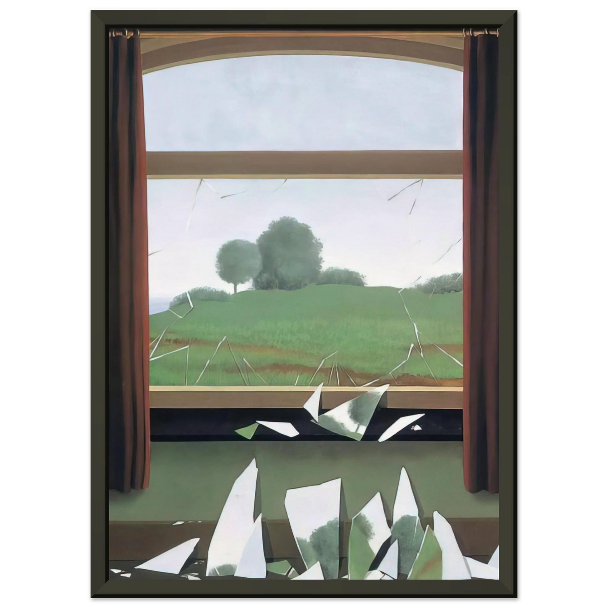 Rene Magritte  THE KEY TO THE FIELDS 1936 Framed Art Print  - Aluminum Frame - 70x100 cm / 28x40 inches
