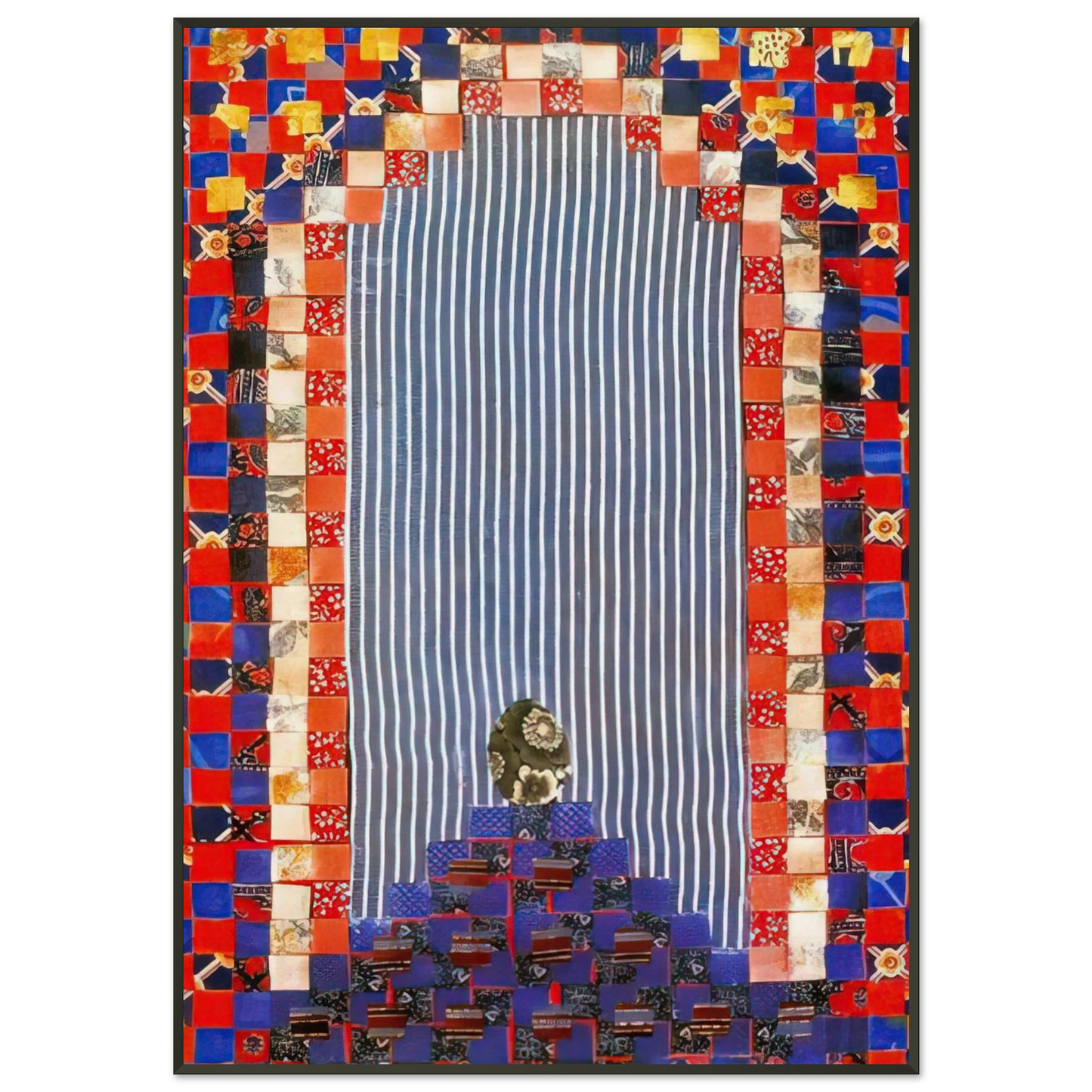 Miriam Schapiro  The First Theater  PD Pattern and Decoration Framed Art Print  - Aluminum Frame - 21x29.7 cm / 8x12"