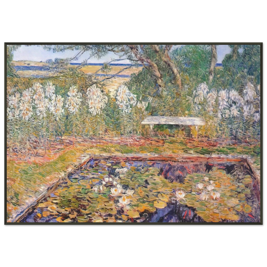 Childe Hassam  A long island garden Framed Art Print  - Aluminum Frame - 21x29.7 cm / 8x12"