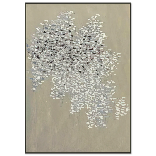 Robert Goodnough  VerticalBlueBrownWhite  1984 Framed Art Print  - Aluminum Frame - 21x29.7 cm / 8x12"