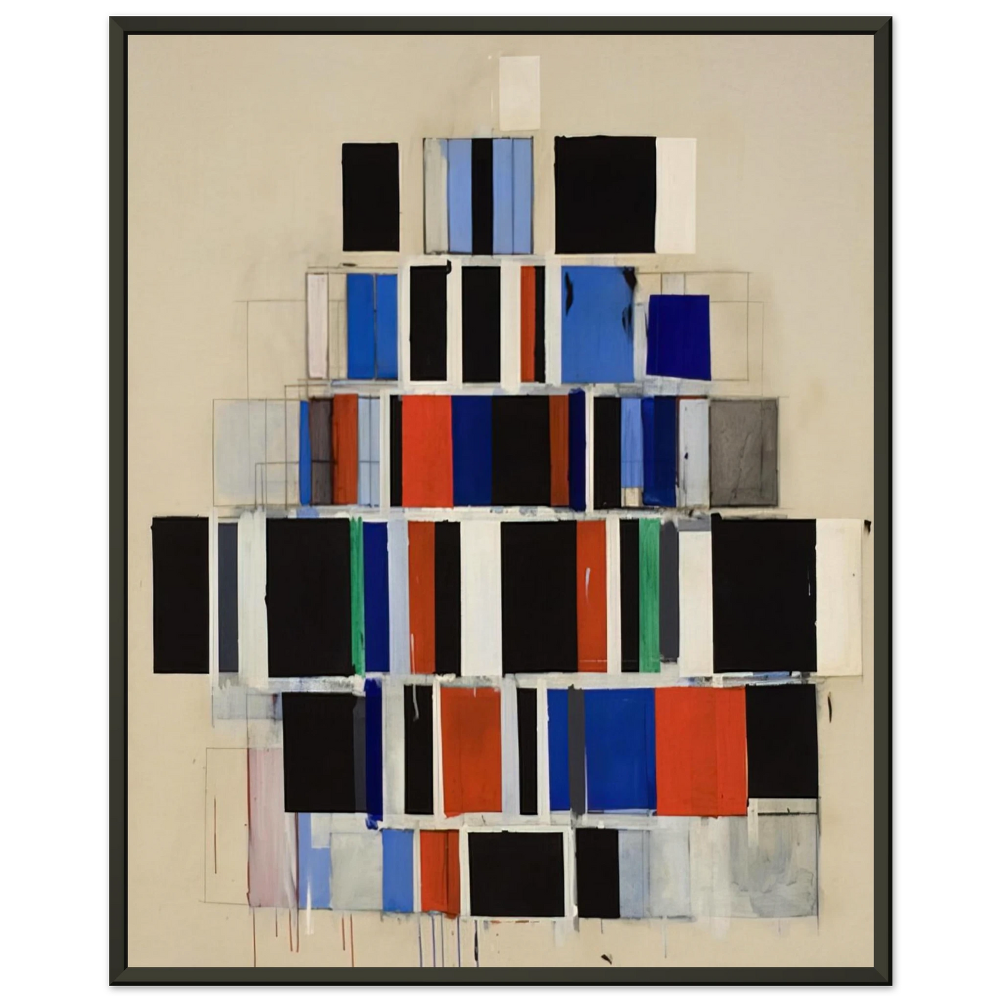 Robert Goodnough  Large Rectangles Large  1965 Framed Art Print  - Aluminum Frame - 60x80 cm / 24x32 inches