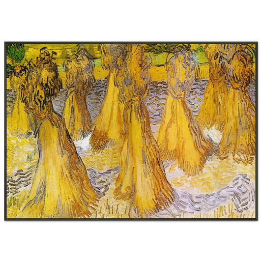 Vincent van Gogh  Sheaves of Wheat Framed Art Print  - Aluminum Frame - 21x29.7 cm / 8x12"