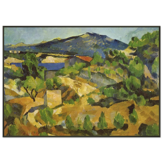 Paul Cezanne  Mountains in Provence LEstaque Framed Art Print  - Aluminum Frame - 21x29.7 cm / 8x12"