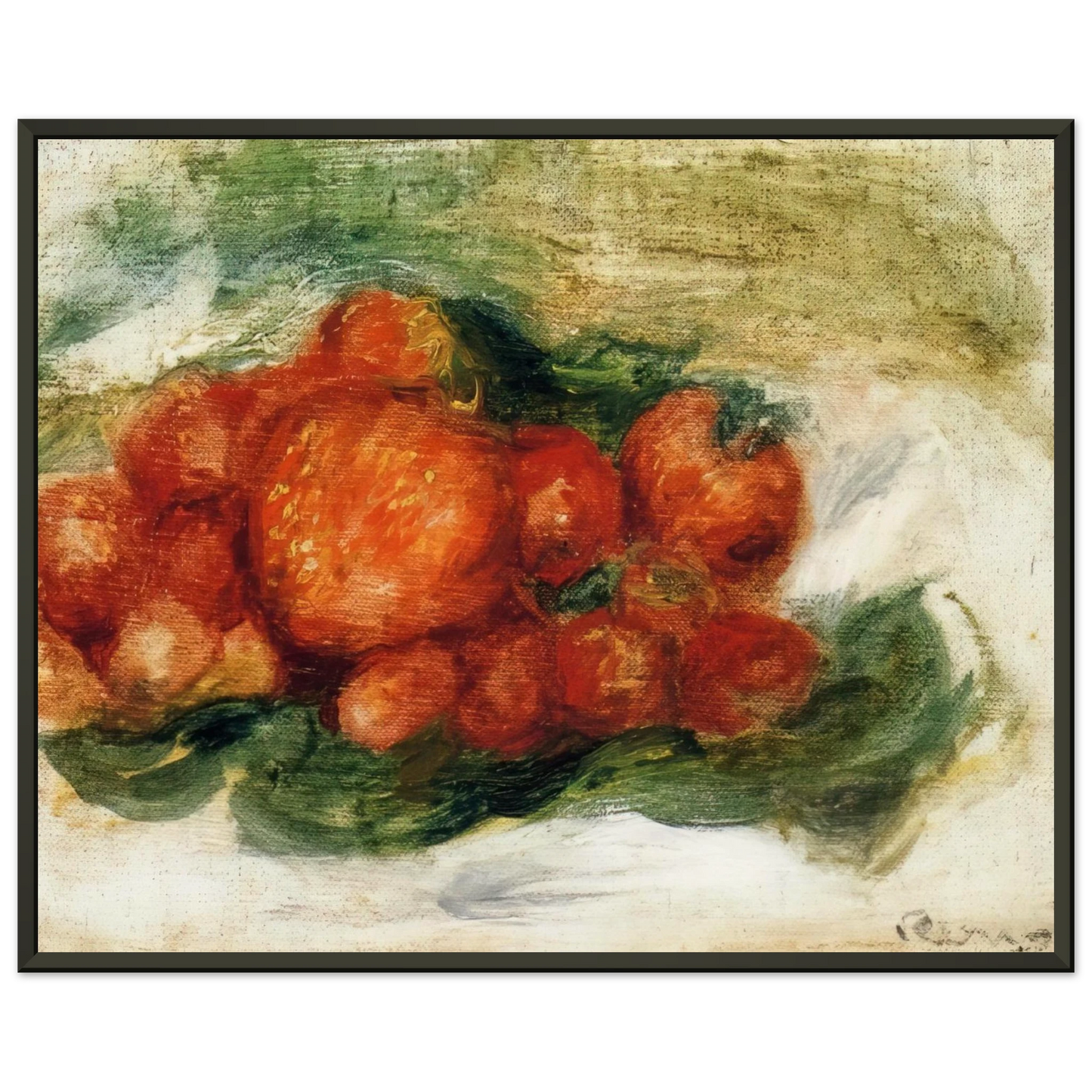 PierreAuguste Renoir  Still Life with Strawberries Framed Art Print  - Aluminum Frame - 60x80 cm / 24x32 inches