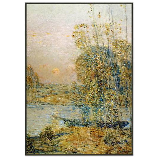 Childe Hassam  Late Afternoon aka Sunset Framed Art Print  - Aluminum Frame - 21x29.7 cm / 8x12"