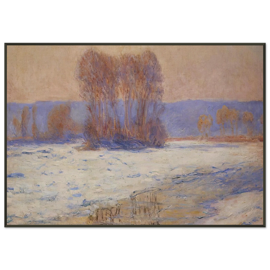 claude monet  The Seine at Bennecourt Winter Framed Art Print  - Aluminum Frame - 21x29.7 cm / 8x12"