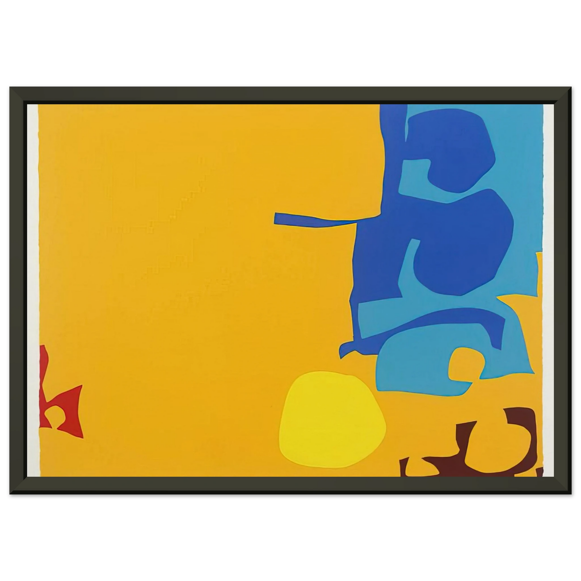 Patrick Heron  Blues Dovetailed in Yellow  1970 Framed Art Print  - Aluminum Frame - 70x100 cm / 28x40 inches