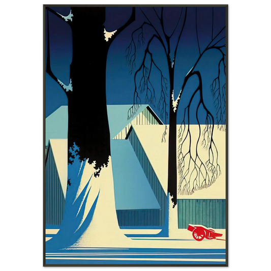Eyvind Earle  Turquoise Framed Art Print  - Aluminum Frame - 21x29.7 cm / 8x12"