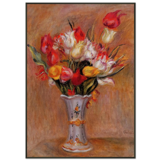 PierreAuguste Renoir  Tulips Framed Art Print  - Aluminum Frame - 21x29.7 cm / 8x12"