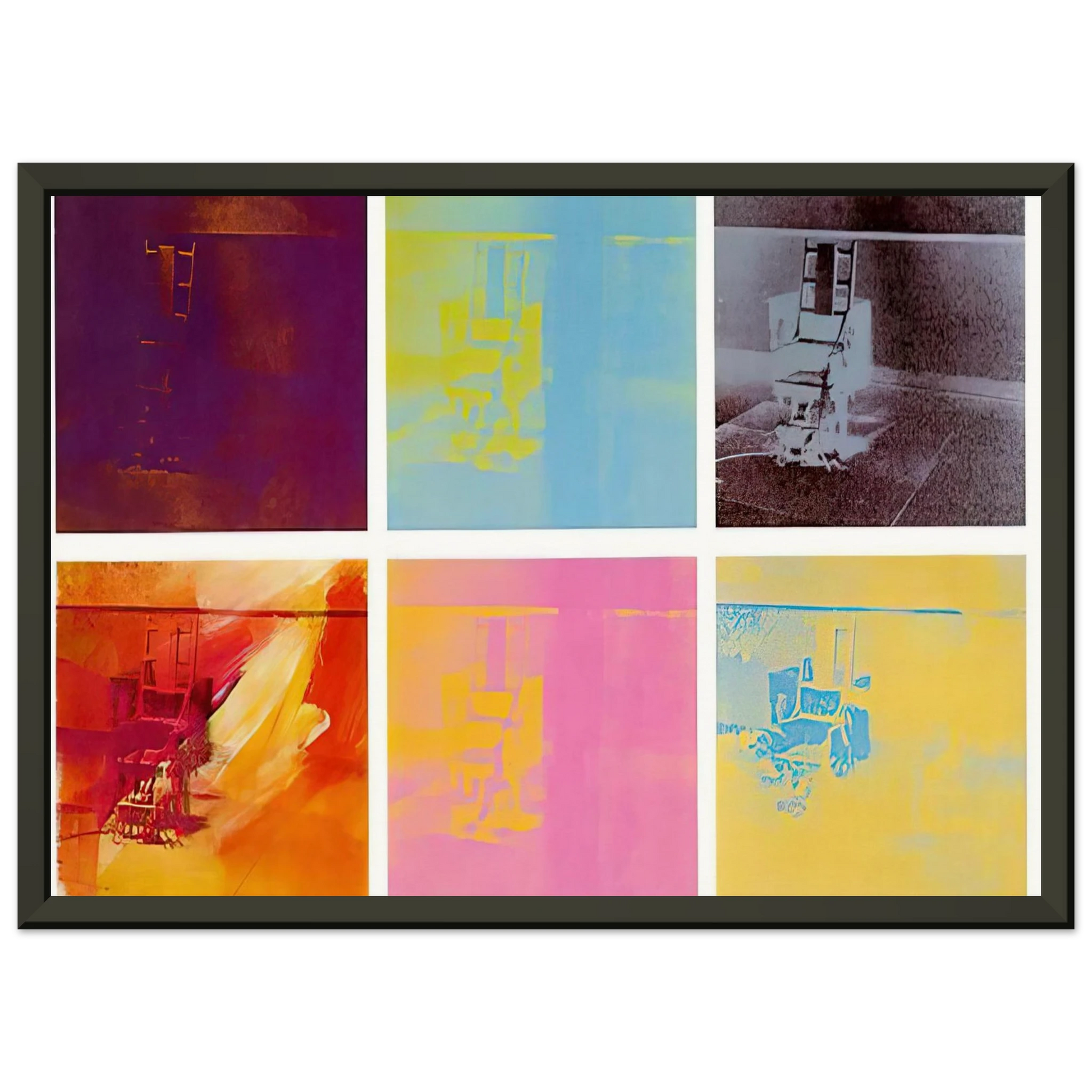 Andy Warhol  Electric Chair Framed Art Print  - Aluminum Frame - 40x50 cm / 16x20 inches