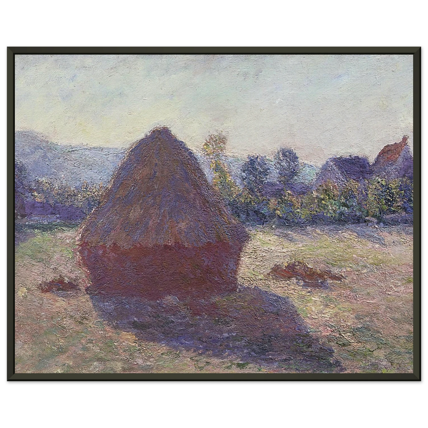 claude monet  A Haystack in the Evening Sun Framed Art Print  - Aluminum Frame - 70x100 cm / 28x40 inches