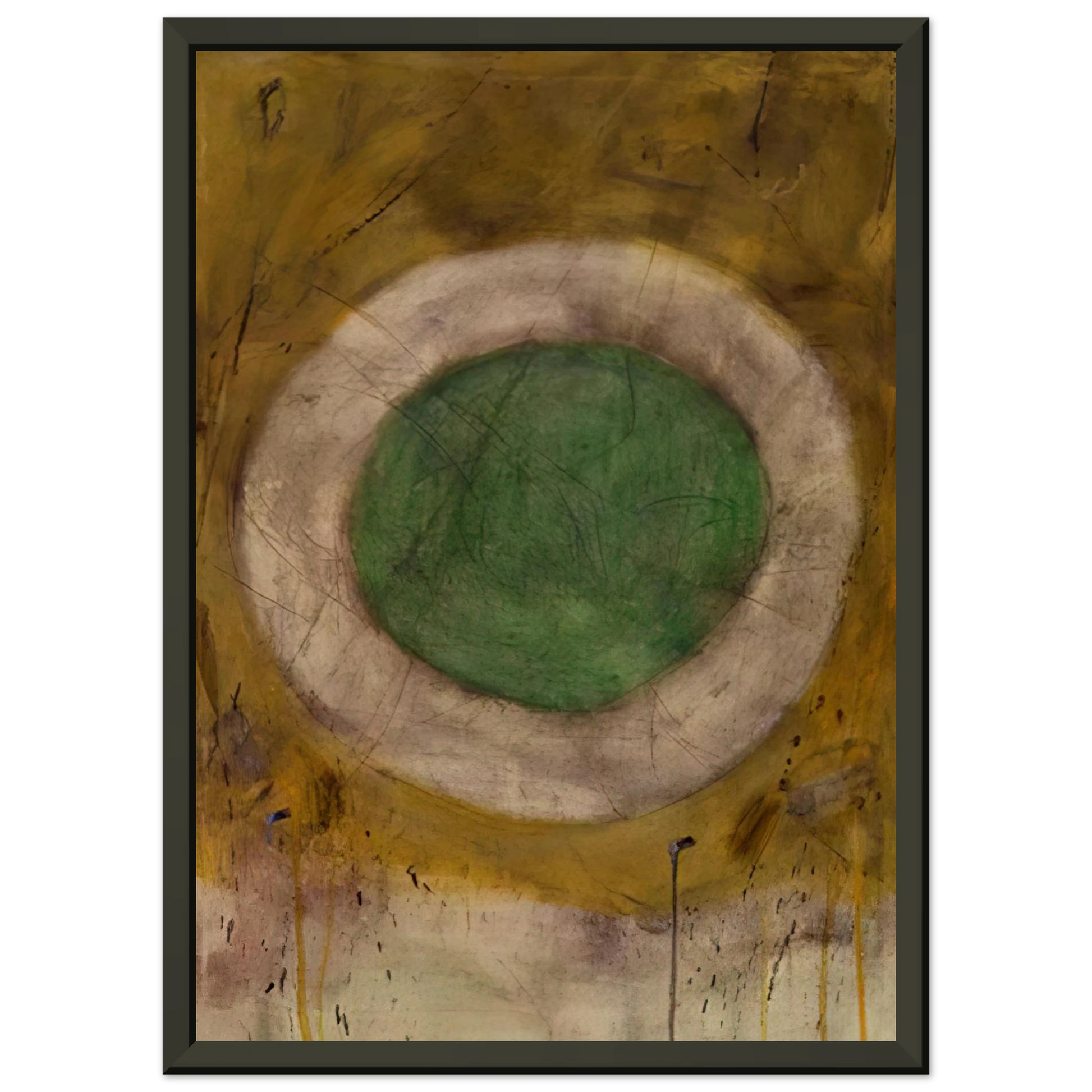 Gene Davis  Green Glow  1958 Framed Art Print  - Aluminum Frame - 60x80 cm / 24x32 inches