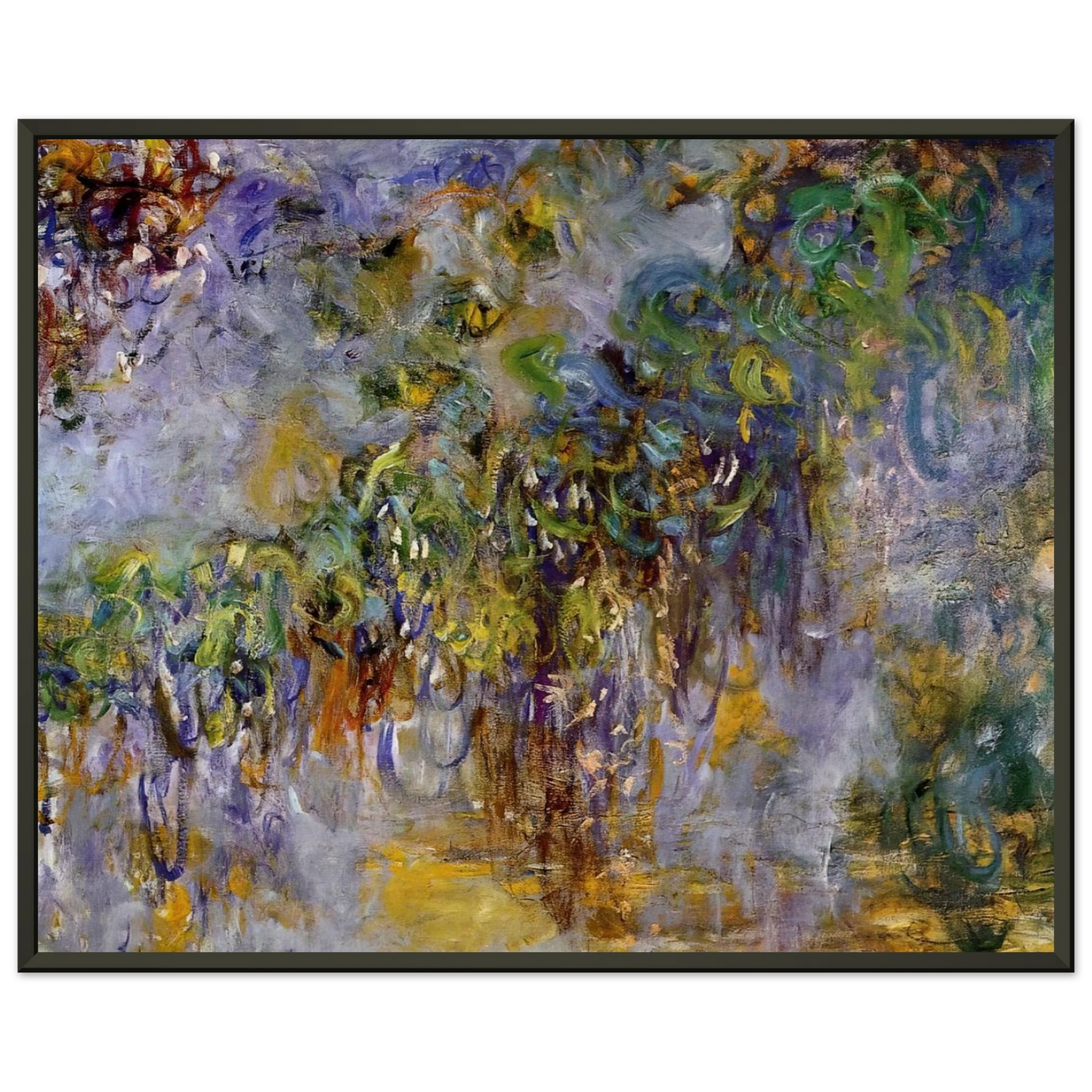 claude monet  Wisteria right half Framed Art Print  - Aluminum Frame - 40x50 cm / 16x20 inches