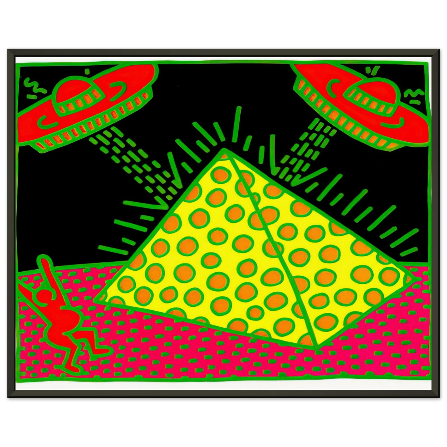 Keith Haring  UNTITLED 1983 3 Framed Art Print  - Aluminum Frame - 40x50 cm / 16x20 inches