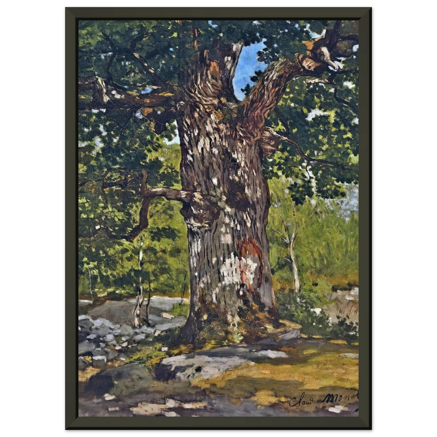 claude monet  The Bodmer Oak Framed Art Print  - Aluminum Frame - 70x100 cm / 28x40 inches