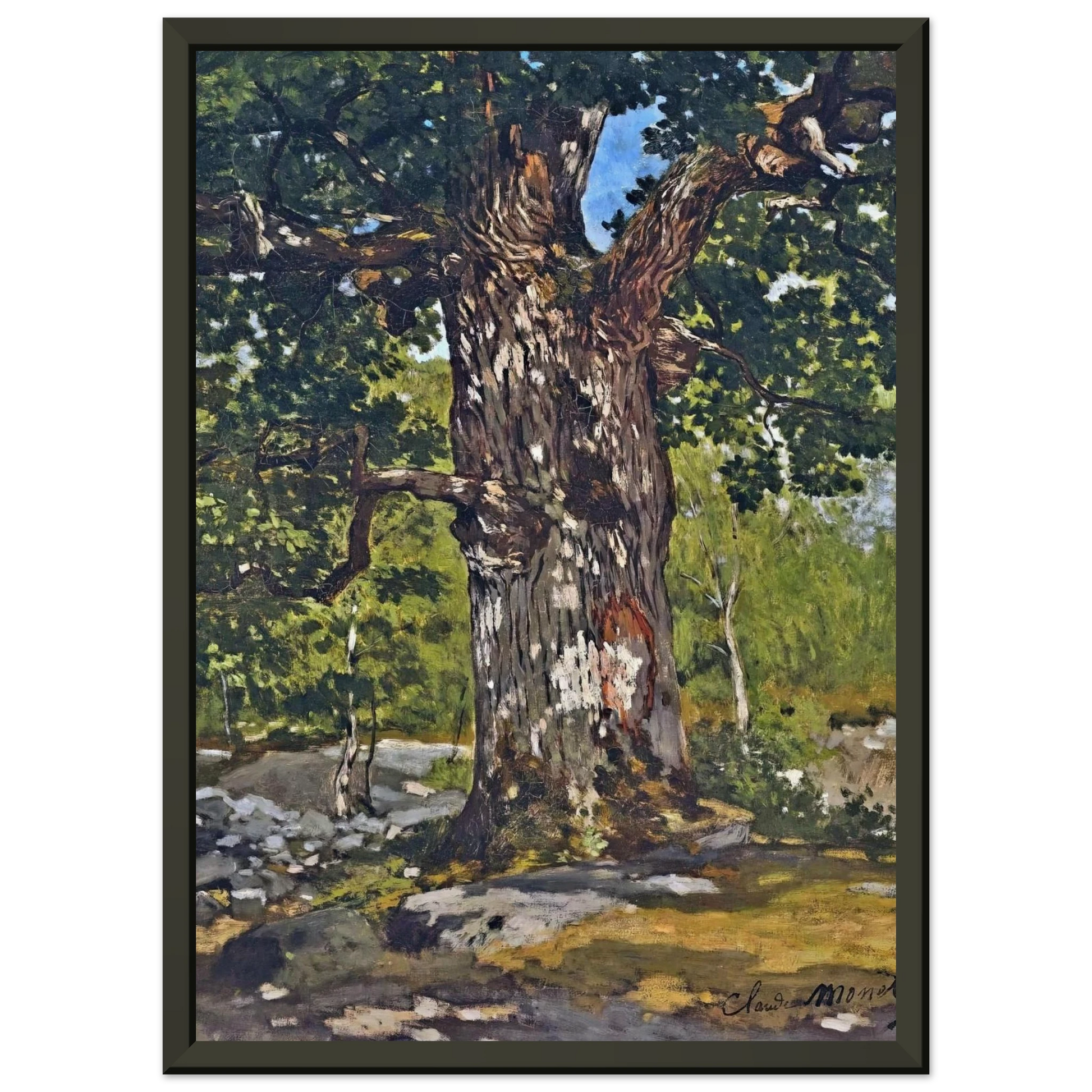claude monet  The Bodmer Oak Framed Art Print  - Aluminum Frame - 70x100 cm / 28x40 inches