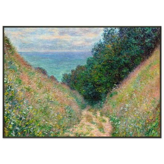 claude monet  Path at La Cavee Pourville Framed Art Print  - Aluminum Frame - 21x29.7 cm / 8x12"