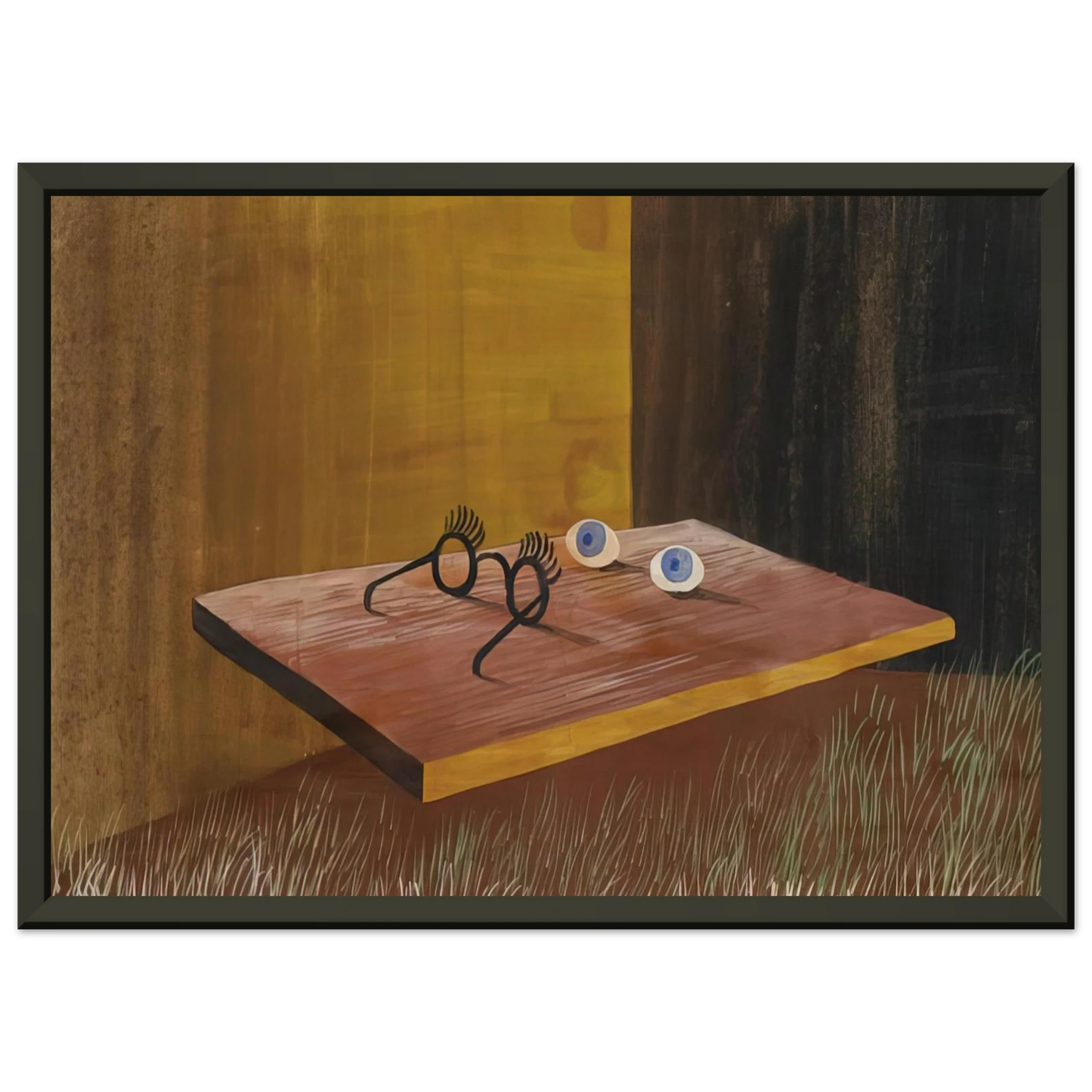 Remedios Varo  EYES ON THE TABLE 1938 Framed Art Print  - Aluminum Frame - 40x50 cm / 16x20 inches