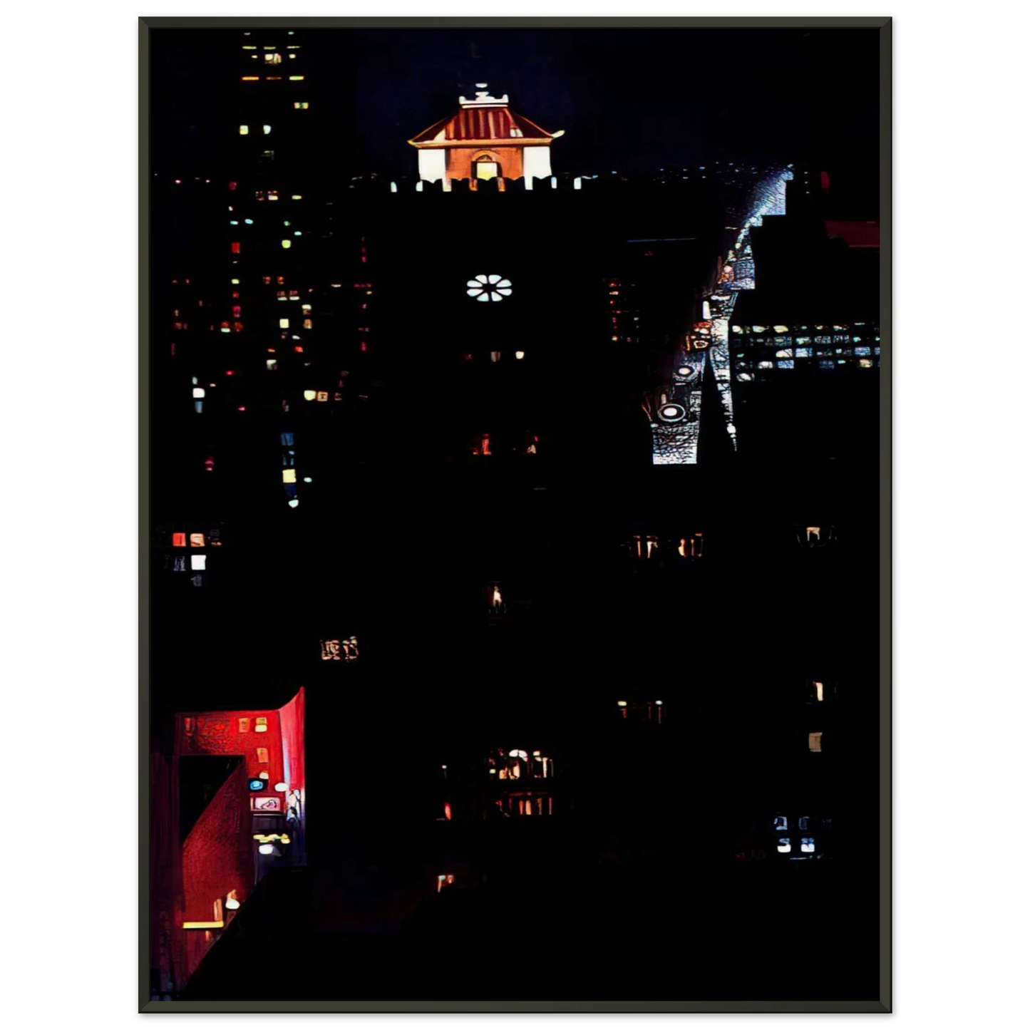 Georgia OKeeffe  New York Night Framed Art Print  - Aluminum Frame - 70x100 cm / 28x40 inches
