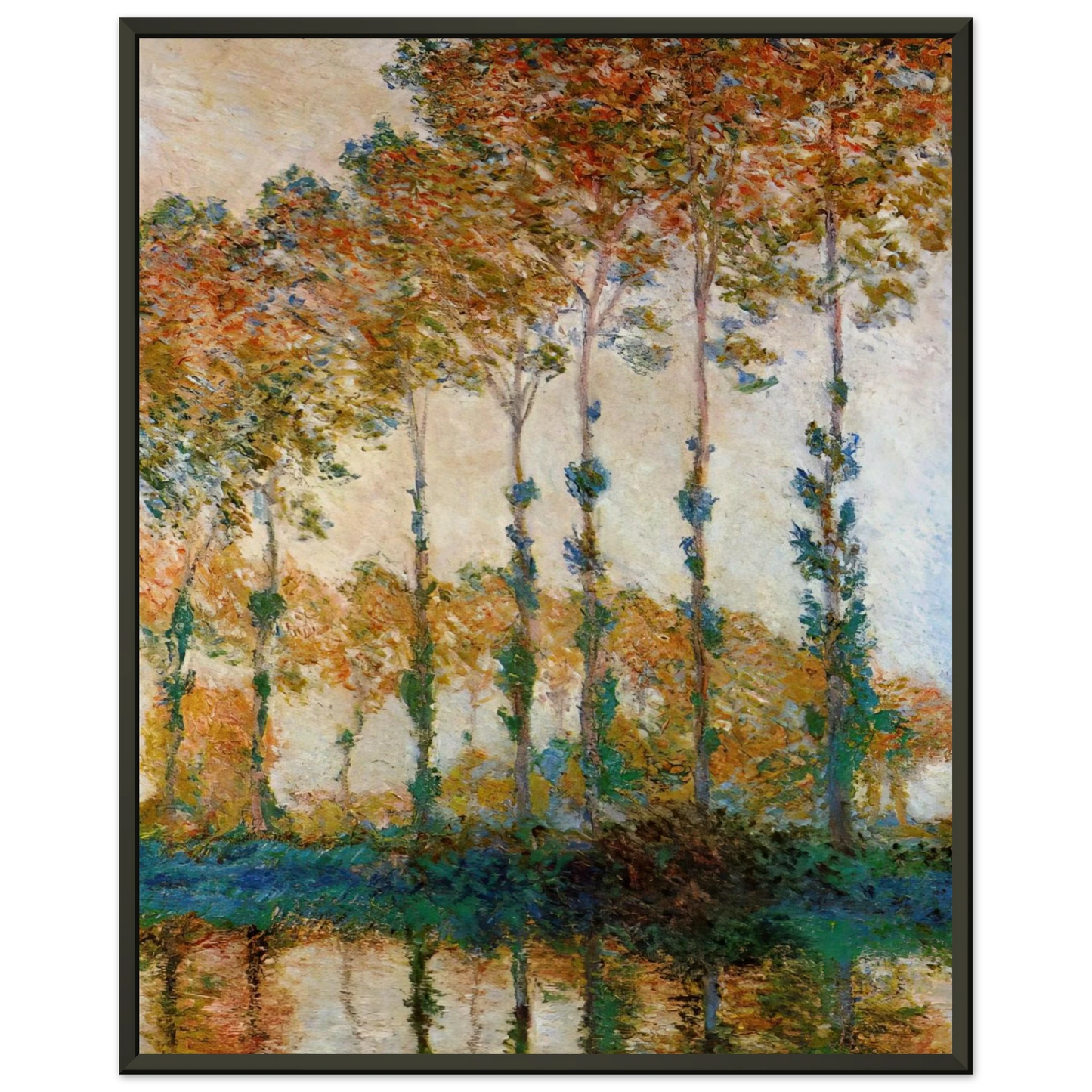 claude monet  Poplars on the Banks of the Epte Autumn Framed Art Print  - Aluminum Frame - 40x50 cm / 16x20 inches