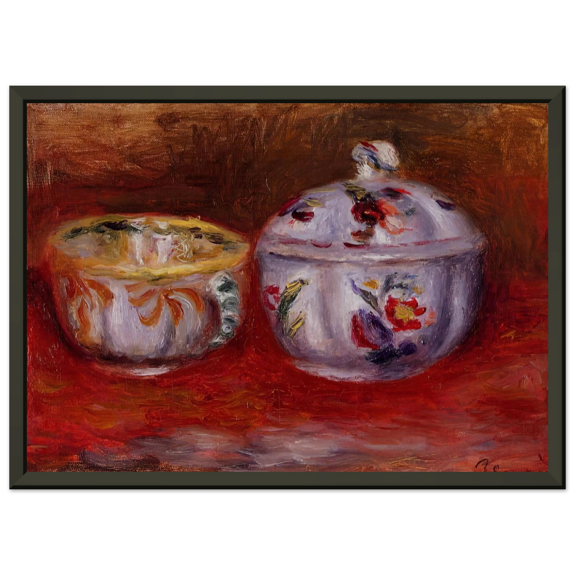PierreAuguste Renoir  Still Life with Fruit Bowl Framed Art Print  - Aluminum Frame - 70x100 cm / 28x40 inches