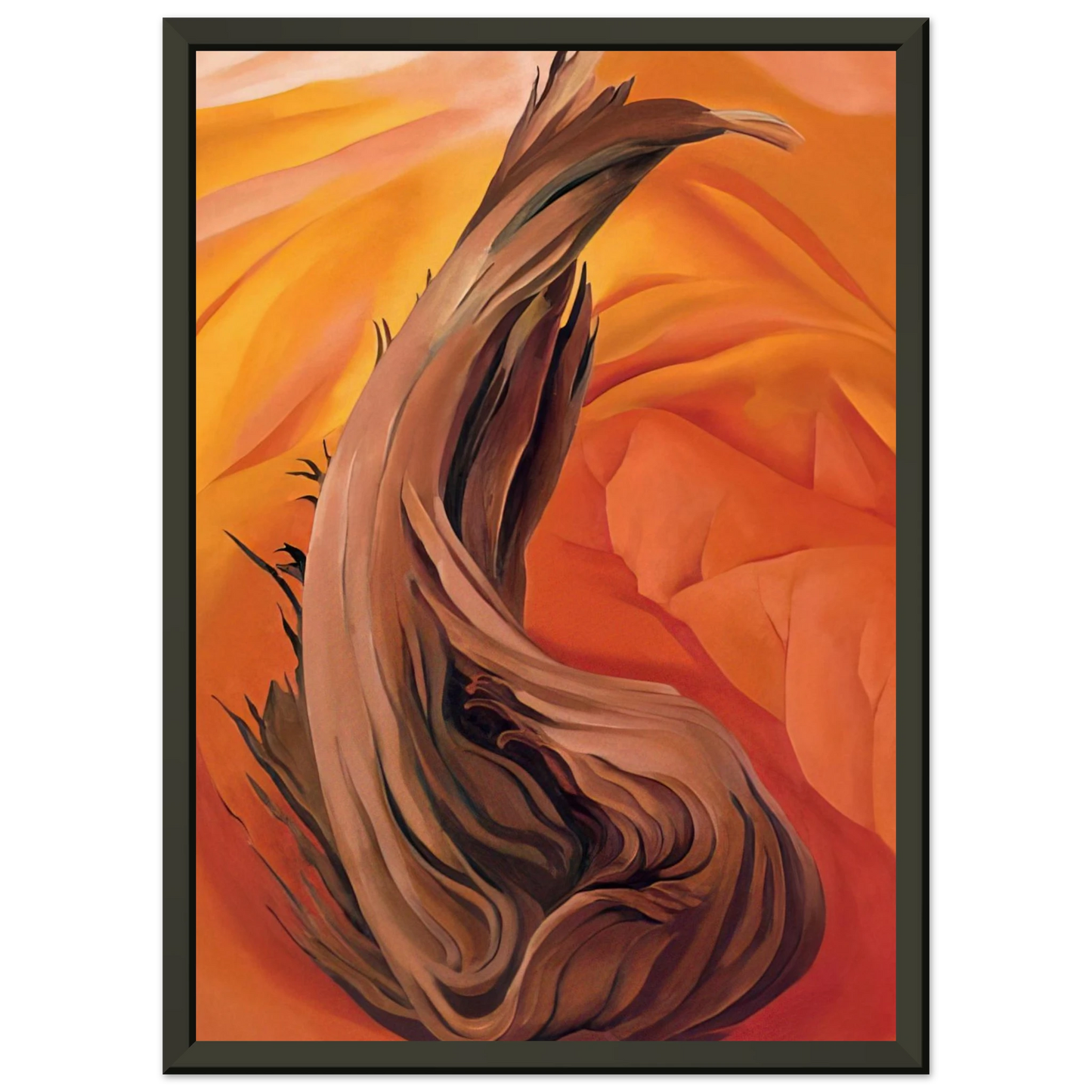 Georgia OKeeffe  Stump in Red Hills Framed Art Print  - Aluminum Frame - 70x100 cm / 28x40 inches