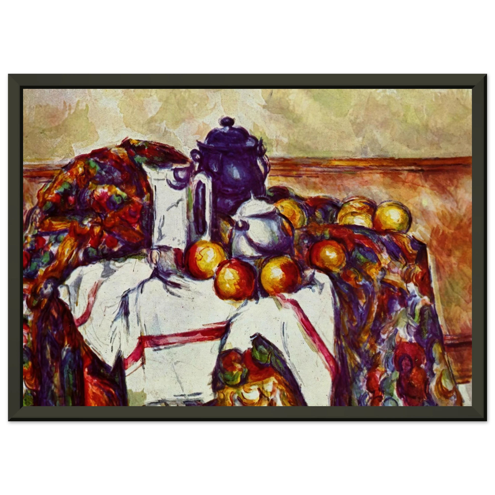 Paul Cezanne  Still Life with Blue Pot Framed Art Print  - Aluminum Frame - 60x80 cm / 24x32 inches