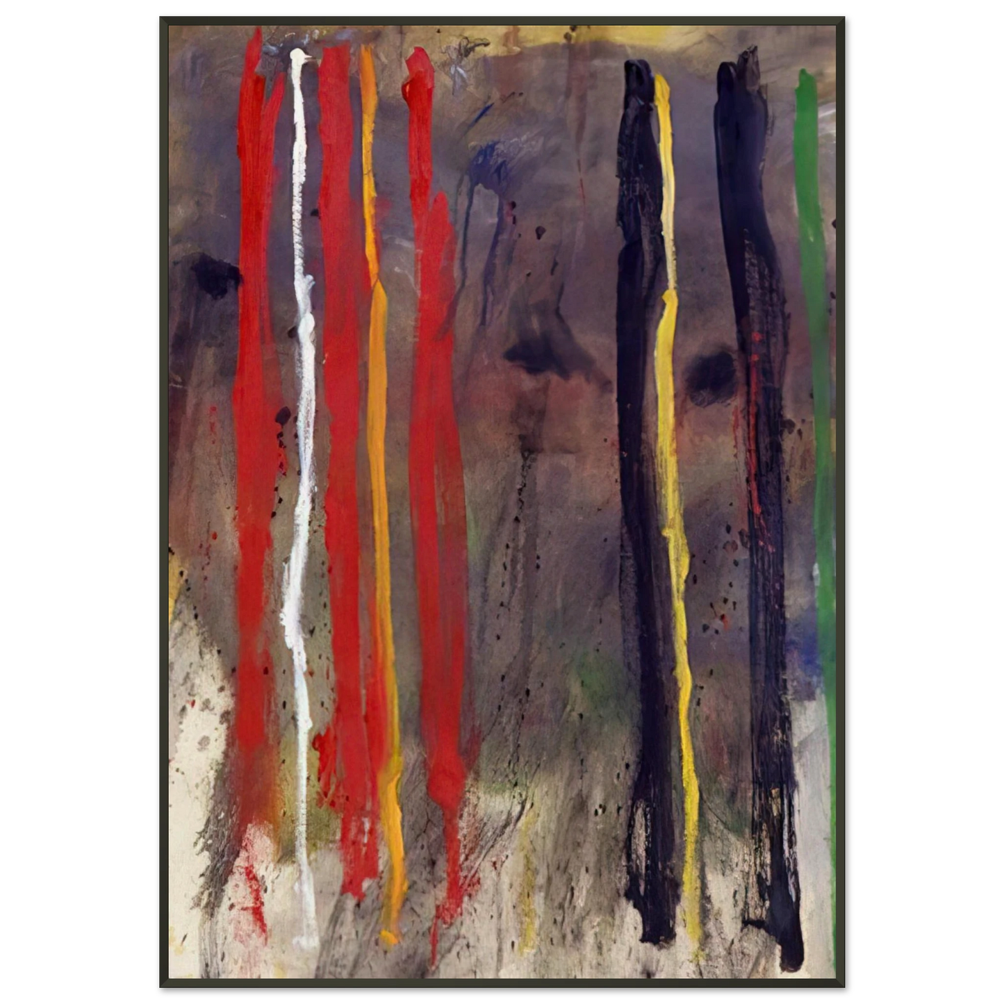 Gene Davis  Stripes  1957 Framed Art Print  - Aluminum Frame - 21x29.7 cm / 8x12"
