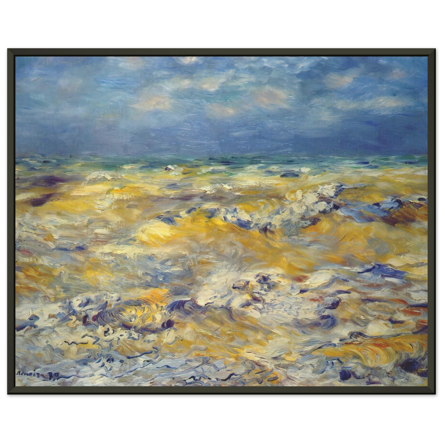 PierreAuguste Renoir  Seascape near berneval Framed Art Print  - Aluminum Frame - 40x50 cm / 16x20 inches