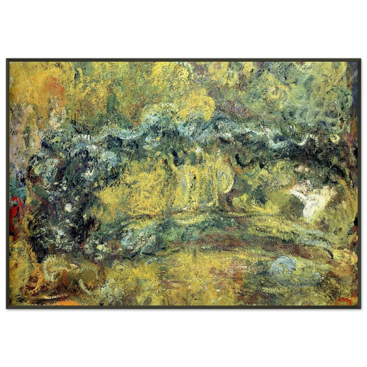 claude monet  The Japanis Bridge Footbridge over the WaterLily Pond Framed Art Print  - Aluminum Frame - 21x29.7 cm / 8x12"