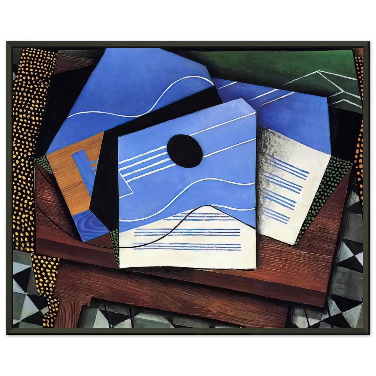 Juan Gris  GUITAR ON A TABLE 1915 Framed Art Print  - Aluminum Frame - 60x80 cm / 24x32 inches
