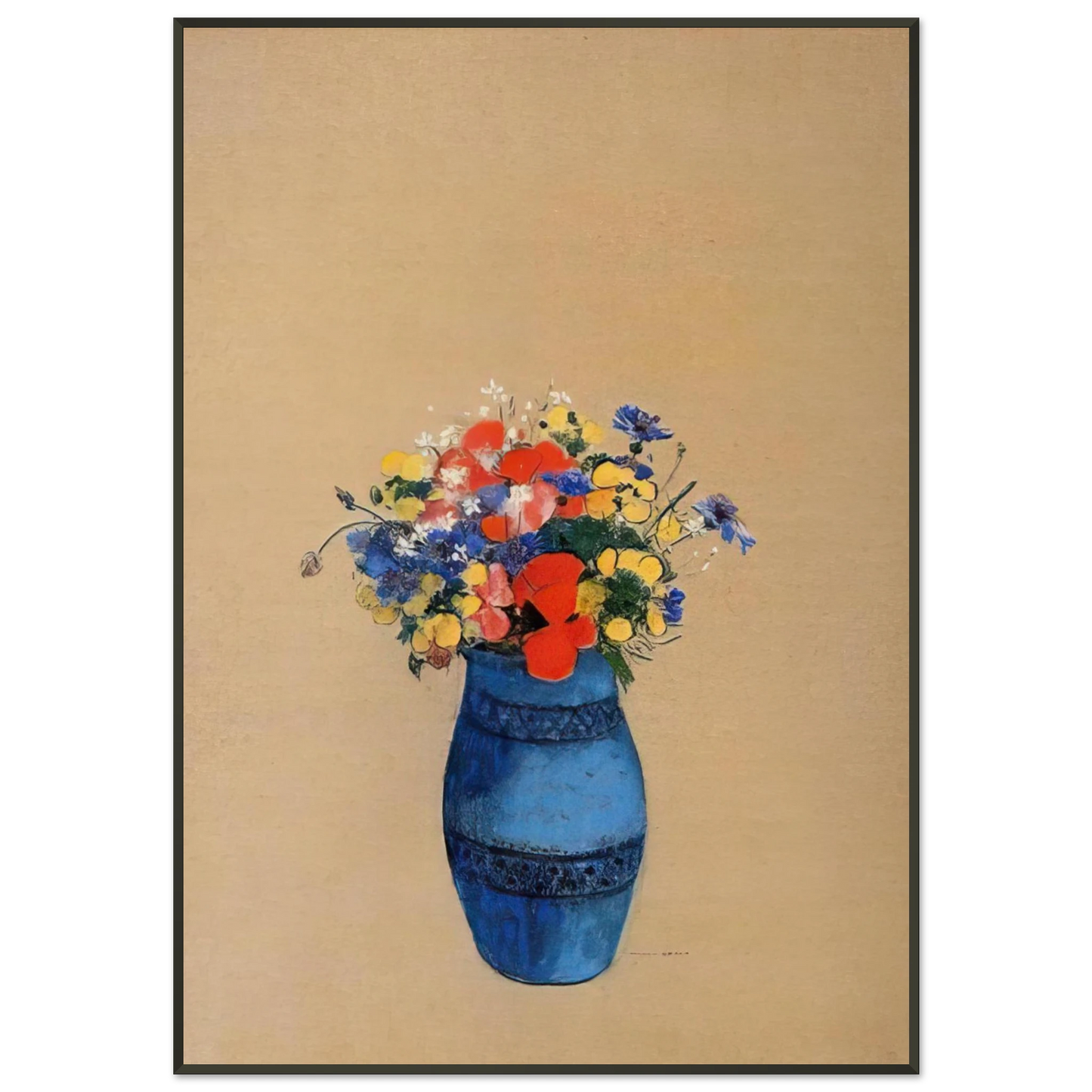 Odilon Redon  VASE OF FLOWERS 6 Framed Art Print  - Aluminum Frame - 21x29.7 cm / 8x12"