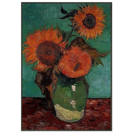 Vincent van Gogh  Sunflowers Framed Art Print  - Aluminum Frame - 21x29.7 cm / 8x12"