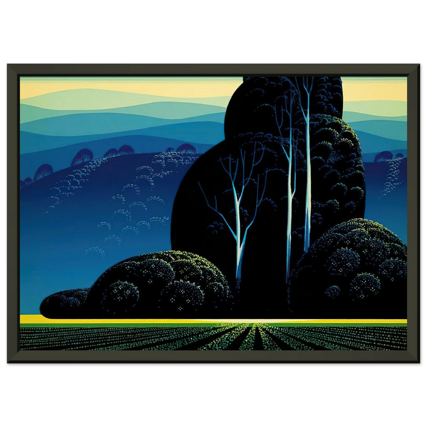 Eyvind Earle  Even Tide Framed Art Print  - Aluminum Frame - 70x100 cm / 28x40 inches