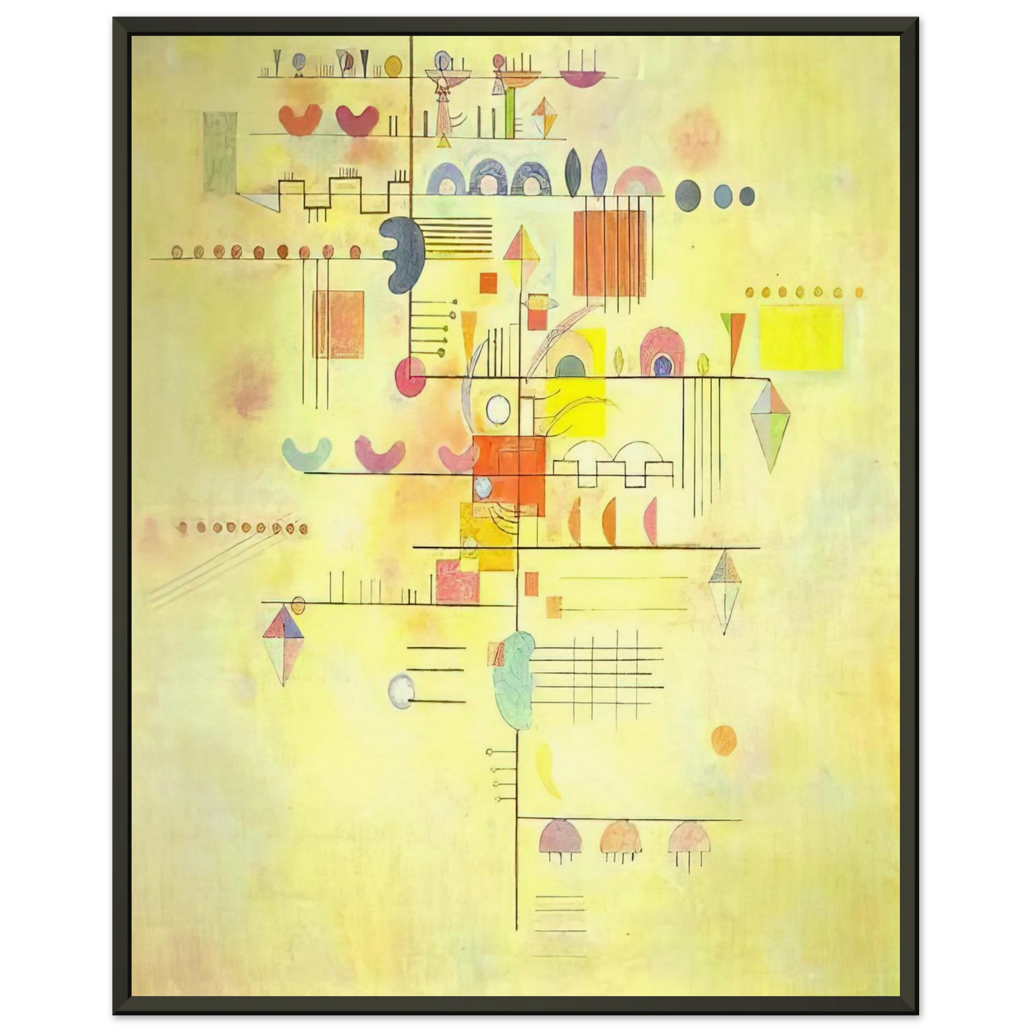 Wassily Kandinsky  GENTLE ACCENT 1934 Framed Art Print  - Aluminum Frame - 40x50 cm / 16x20 inches