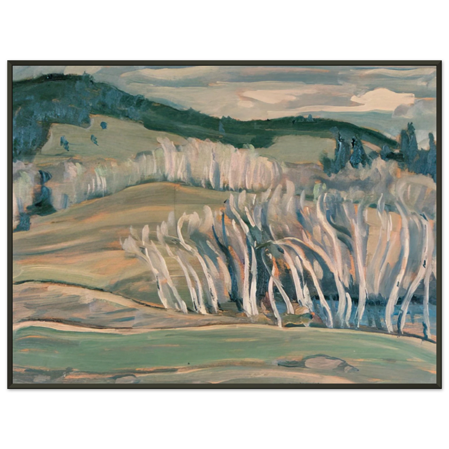 AY Jackson  Spring Caribou Country  1949 Framed Art Print  - Aluminum Frame - 40x50 cm / 16x20 inches